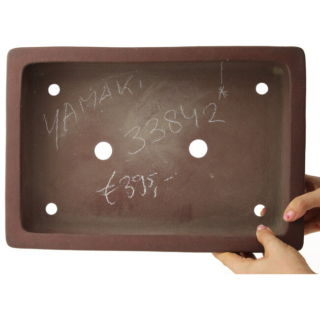 Pot à bonsaï rectangulaire non émaillé de Yamaaki - 378 x 260 x 75 mm