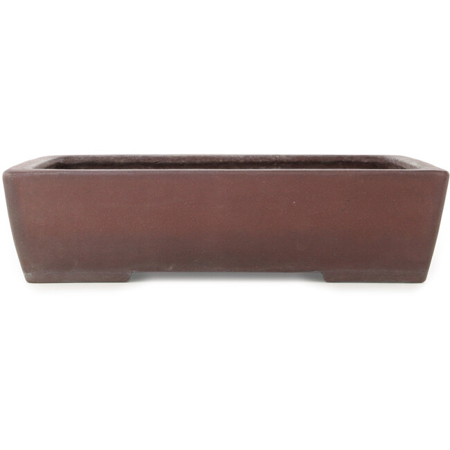 Rectangular unglazed bonsai pot by Yamaaki - 408 x 300 x 98 mm