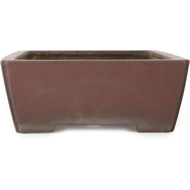 Rectangular unglazed bonsai pot by Yamaaki - 390 x 300 x 112 mm