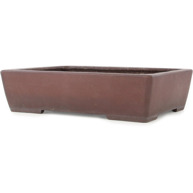Rectangular unglazed bonsai pot by Yamaaki - 408 x 300 x 98 mm