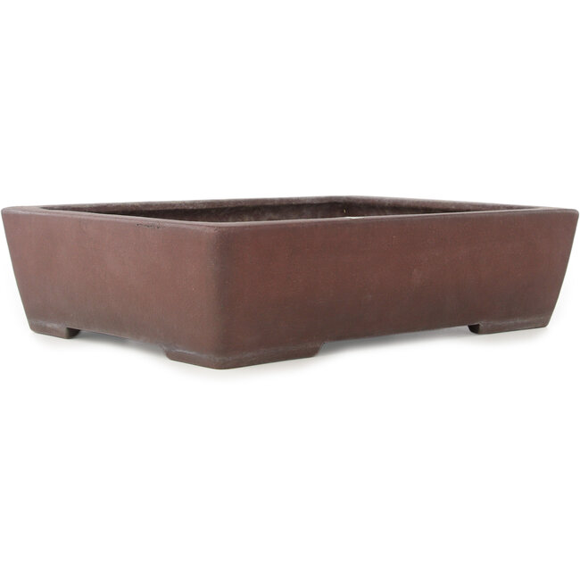 Rectangular unglazed bonsai pot by Yamaaki - 408 x 300 x 98 mm