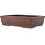 Rectangular unglazed bonsai pot by Yamaaki - 408 x 300 x 98 mm