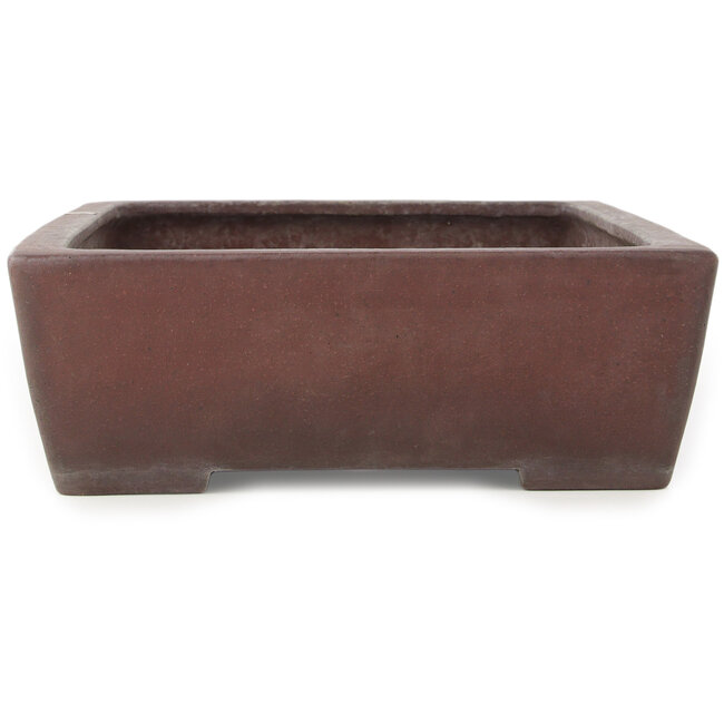 Rectangular unglazed bonsai pot by Yamaaki - 408 x 300 x 98 mm
