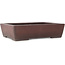 Rectangular unglazed bonsai pot by Yamaaki - 408 x 300 x 98 mm