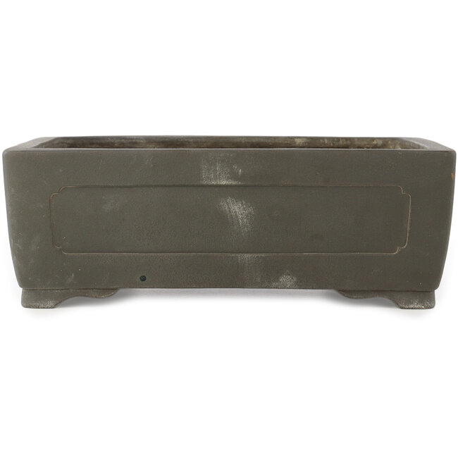 Rectangular unglazed bonsai pot by Yamaaki - 347 x 250 x 115 mm