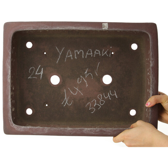 Maceta rectangular sin esmaltar para bonsái de Yamaaki - 408 x 300 x 98 mm
