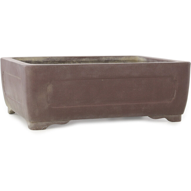 Rectangular unglazed bonsai pot by Yamaaki - 350 x 275 x 117 mm