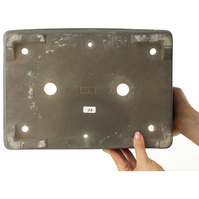 Maceta rectangular sin esmaltar para bonsái de Yamaaki - 347 x 250 x 115 mm