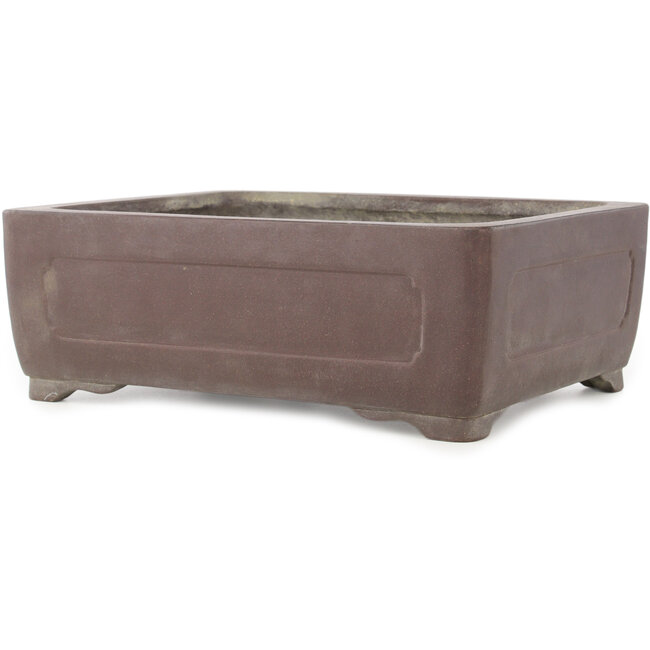 Maceta rectangular para bonsái sin esmaltar de Yamaaki - 350 x 275 x 117 mm