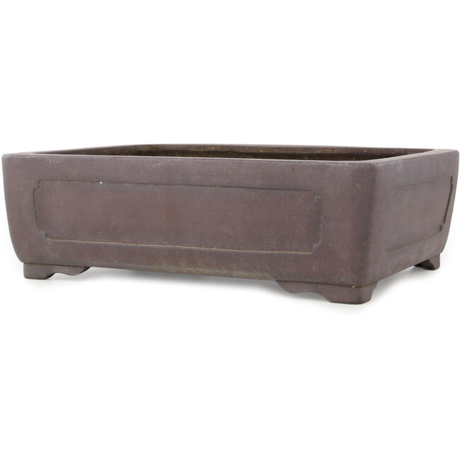 Rectangular unglazed bonsai pot by Yamaaki - 412 x 298 x 130 mm