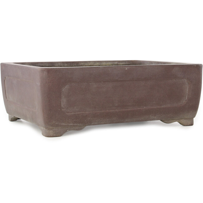 Pot à bonsaï rectangulaire non émaillé de Yamaaki - 350 x 275 x 117 mm