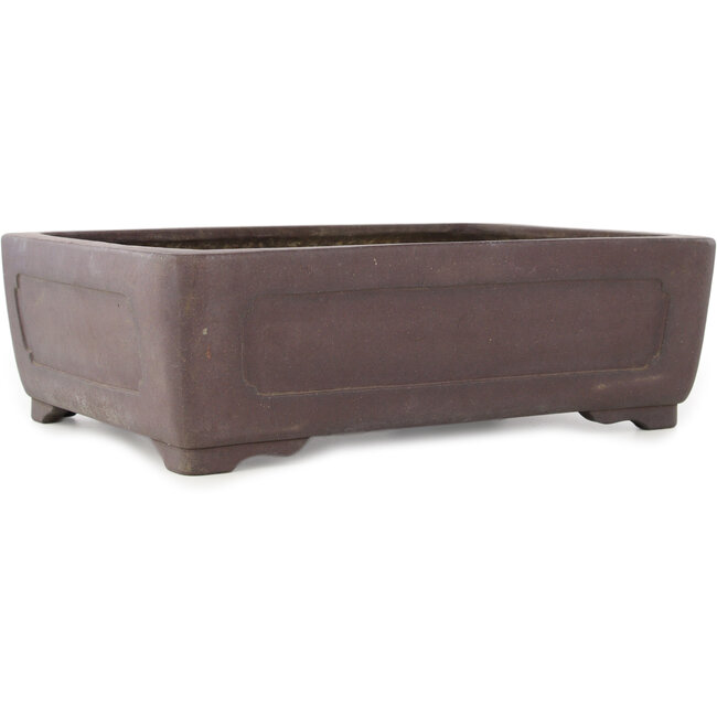 Rectangular unglazed bonsai pot by Yamaaki - 412 x 298 x 130 mm