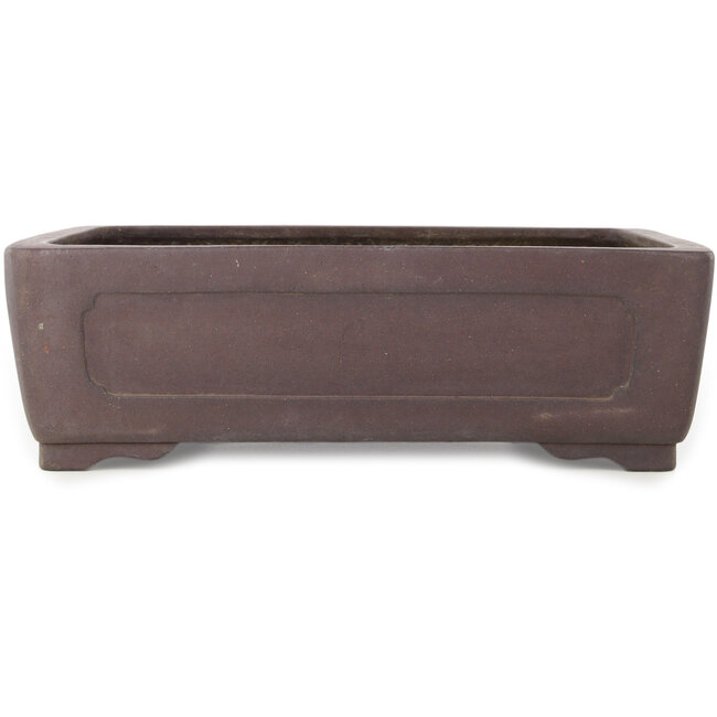 Rectangular unglazed bonsai pot by Yamaaki - 412 x 298 x 130 mm