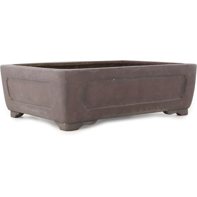 Rectangular unglazed bonsai pot by Yamaaki - 412 x 298 x 130 mm