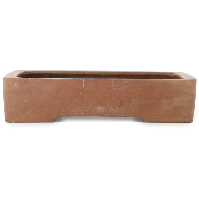 Rectangular unglazed bonsai pot by Keizan - 255 x 205 x 55 mm