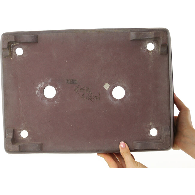 Maceta rectangular sin esmaltar para bonsái de Yamaaki - 412 x 298 x 130 mm