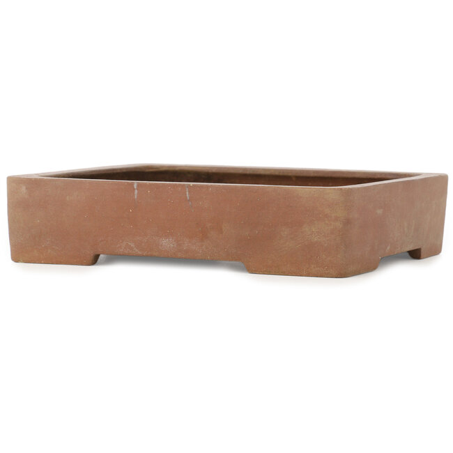 Maceta rectangular sin esmaltar para bonsái de Keizan - 255 x 205 x 55 mm