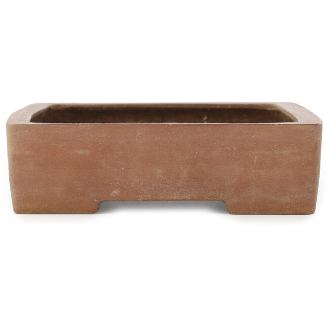 Rectangular unglazed bonsai pot by Keizan - 255 x 205 x 55 mm