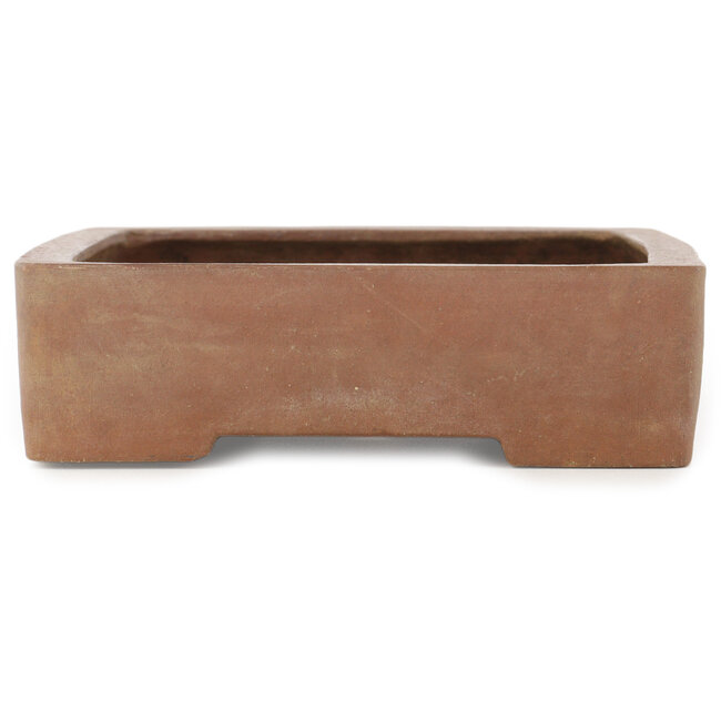 Maceta rectangular sin esmaltar para bonsái de Keizan - 255 x 205 x 55 mm