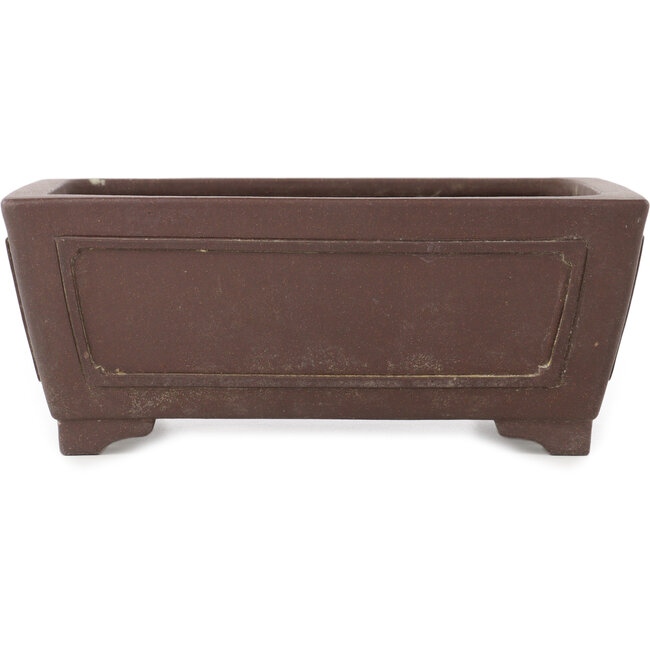 Rectangular unglazed bonsai pot by Yamaaki - 288 x 225 x 118 mm