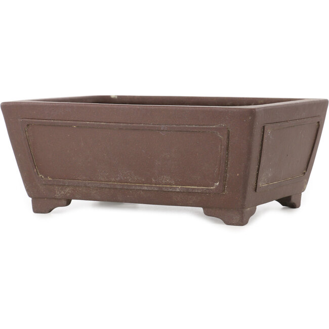 Rectangular unglazed bonsai pot by Yamaaki - 288 x 225 x 118 mm