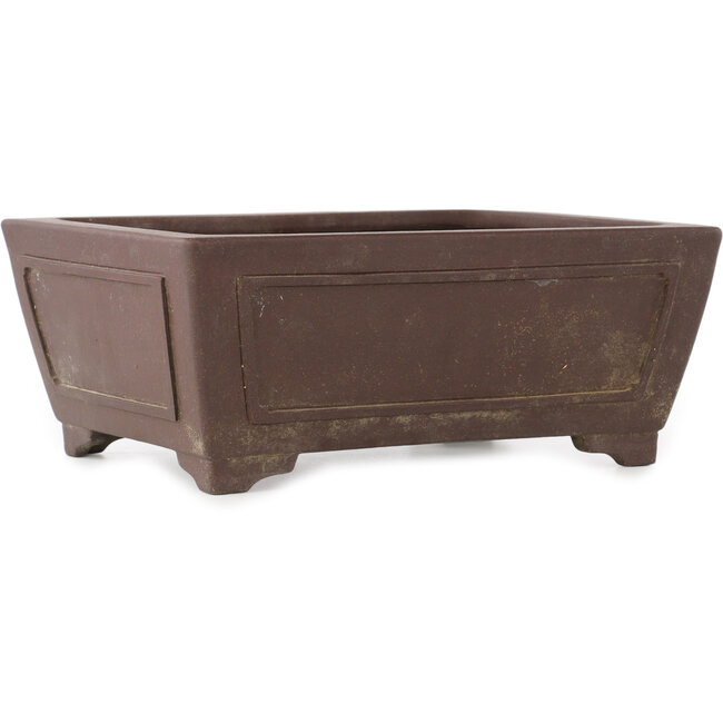 Rectangular unglazed bonsai pot by Yamaaki - 288 x 225 x 118 mm