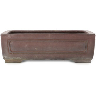  Yamaaki Maceta para bonsái rectangular sin esmaltar de 330 mm de Yamaaki, Tokoname, Japón