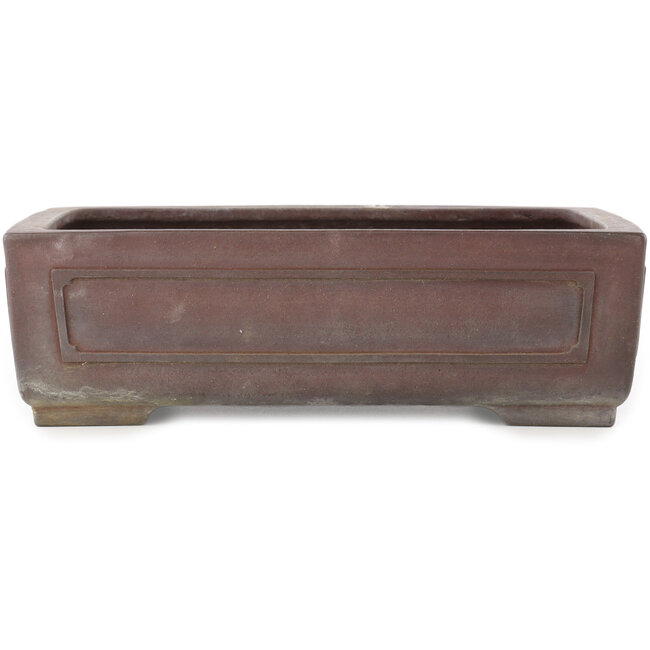 Rectangular unglazed bonsai pot by Yamaaki - 330 x 238 x 100 mm