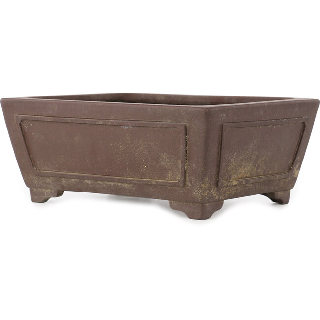 Rectangular unglazed bonsai pot by Yamaaki - 288 x 225 x 118 mm