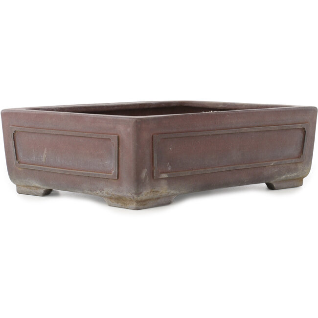 Rectangular unglazed bonsai pot by Yamaaki - 330 x 238 x 100 mm