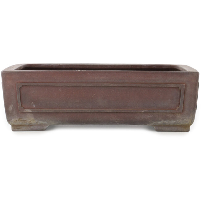 Rectangular unglazed bonsai pot by Yamaaki - 330 x 238 x 100 mm