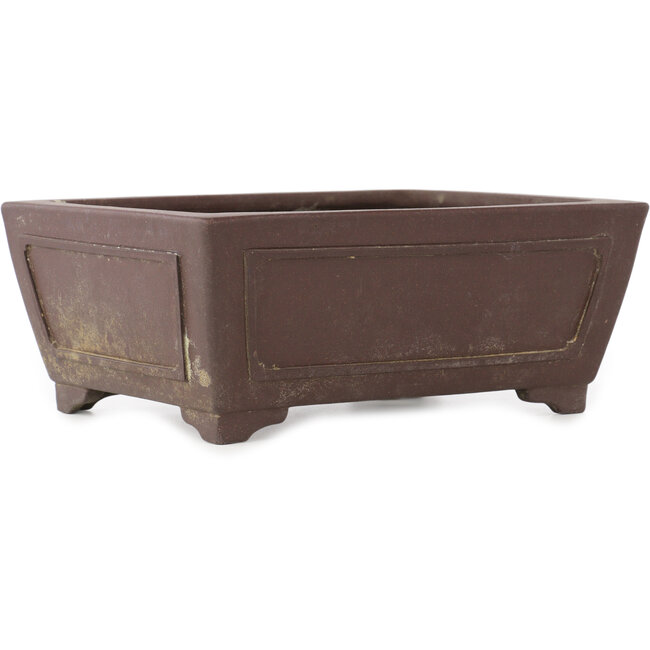 Rectangular unglazed bonsai pot by Yamaaki - 288 x 225 x 118 mm