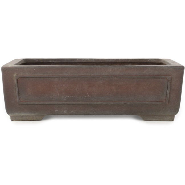 Rectangular unglazed bonsai pot by Yamaaki - 325 x 237 x 100 mm