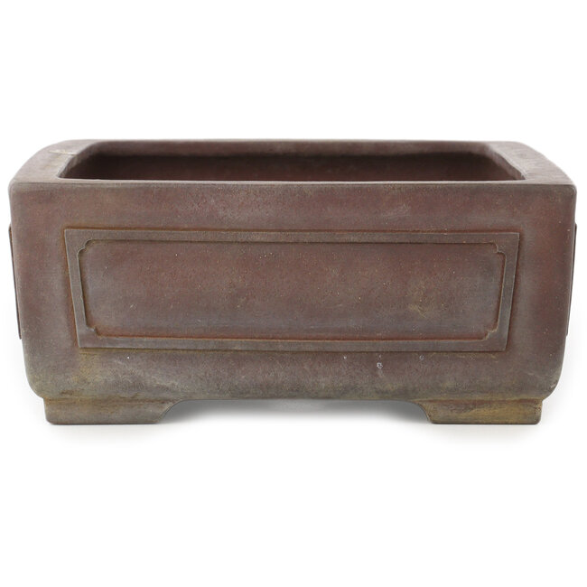 Rectangular unglazed bonsai pot by Yamaaki - 330 x 238 x 100 mm