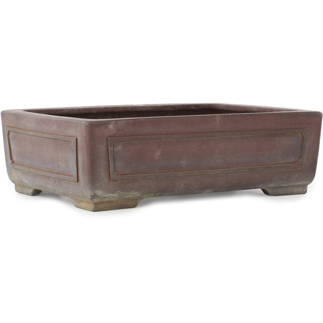 Maceta rectangular sin esmaltar para bonsái de Yamaaki - 330 x 238 x 100 mm