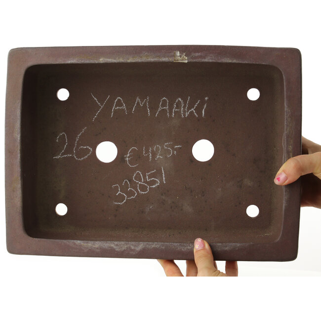 Maceta rectangular sin esmaltar para bonsái de Yamaaki - 330 x 238 x 100 mm