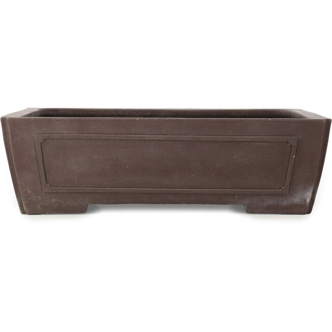 Rectangular unglazed bonsai pot by Yamaaki - 390 x 298 x 115 mm