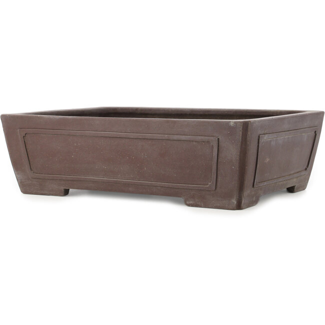 Maceta rectangular sin esmaltar para bonsái de Yamaaki - 390 x 298 x 115 mm