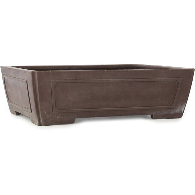 Maceta rectangular sin esmaltar para bonsái de Yamaaki - 390 x 298 x 115 mm