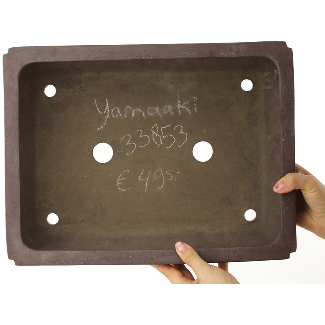 Pot à bonsaï rectangulaire non émaillé de Yamaaki - 390 x 298 x 115 mm