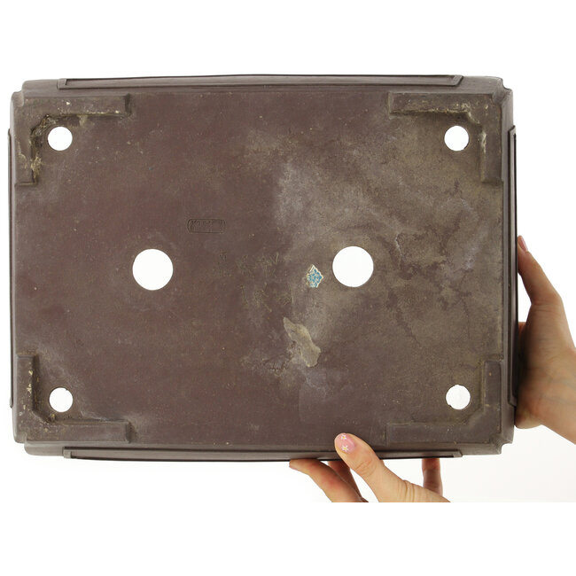 Pot à bonsaï rectangulaire non émaillé de Yamaaki - 390 x 298 x 115 mm