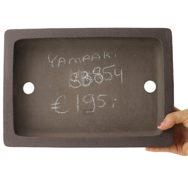 Rechthoekige ongeglazuurde bonsaipot van Yamaaki - 297 x 210 x 55 mm