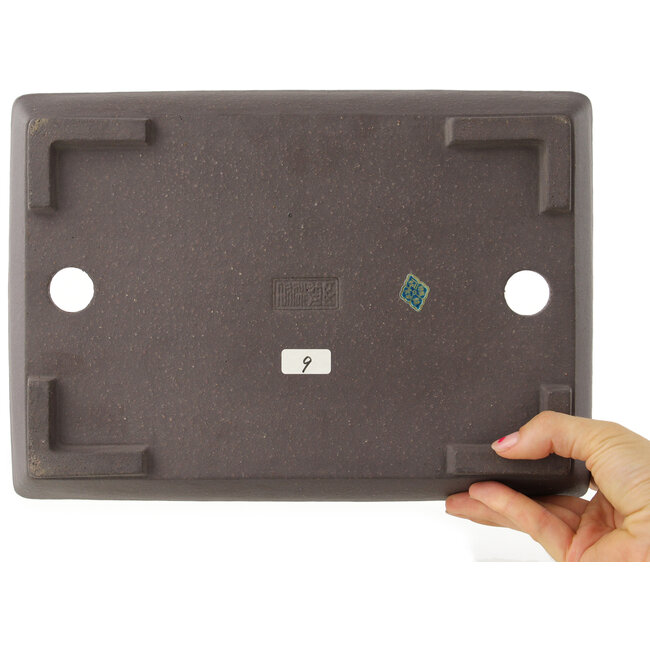 Pot à bonsaï rectangulaire non émaillé de Yamaaki - 297 x 210 x 55 mm