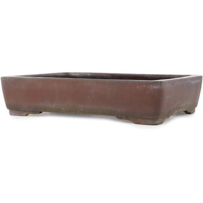 Rechthoekige ongeglazuurde bonsaipot van Yamaaki - 310 x 223 x 70 mm