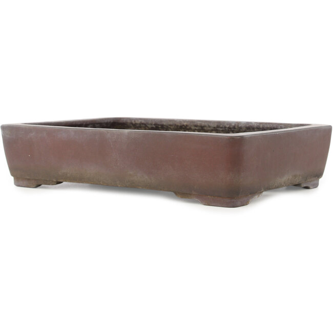 Rectangular unglazed bonsai pot by Yamaaki - 310 x 223 x 70 mm