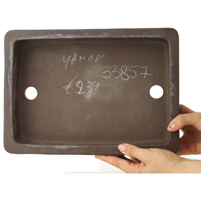Maceta rectangular sin esmaltar para bonsái de Yamaaki - 310 x 223 x 70 mm