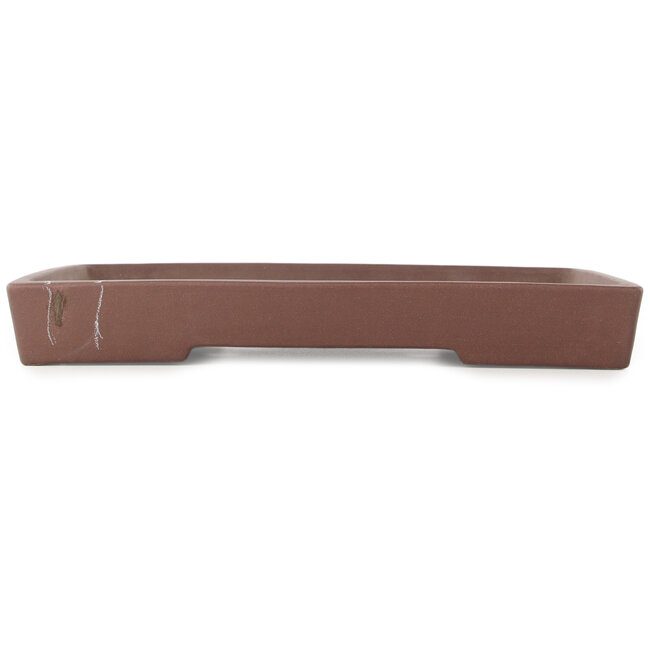 Maceta rectangular sin esmaltar para bonsái de Yamaaki - 388 x 271 x 50 mm