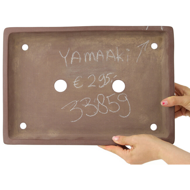 Pot à bonsaï rectangulaire non émaillé de Yamaaki - 388 x 271 x 50 mm