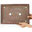 Rectangular unglazed bonsai pot by Yamaaki - 388 x 271 x 50 mm