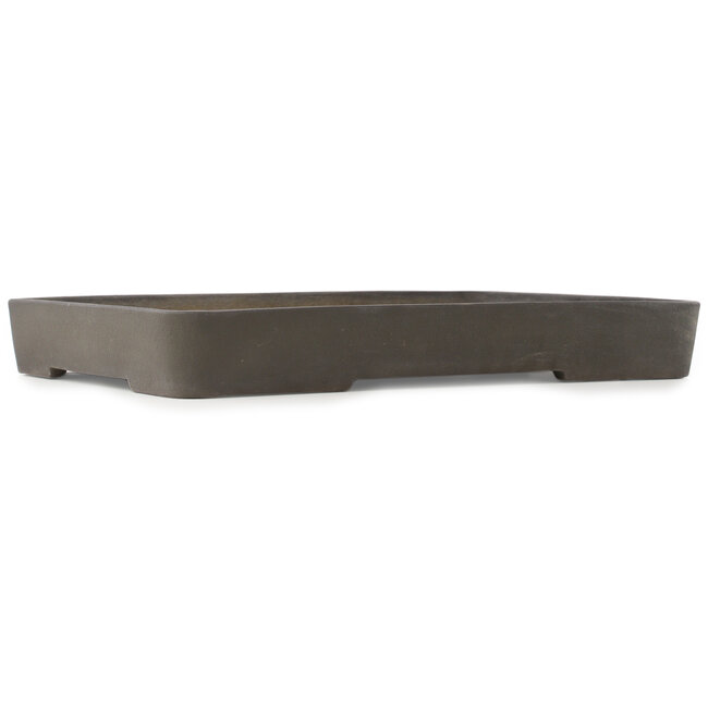 Rectangular unglazed bonsai pot by Yamaaki - 467 x 330 x 60 mm